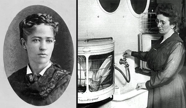 Inventor Josephine Cochrane with her dishwasher machine new jersey