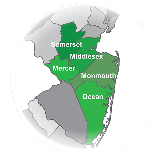 new jersey counties service area somerset, middlesex, mercer, monmouth, ocean