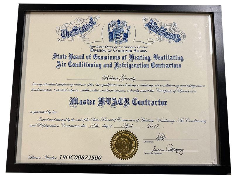 HVAC contractor license new jersey