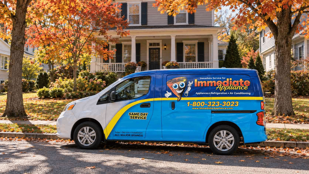 Appliance repair service van at a home in Freehold, NJ
