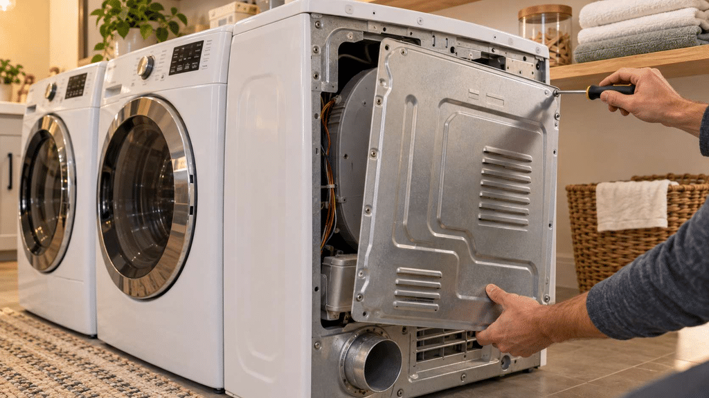 Dryer repair in a Freehold, New Jersey laundry room